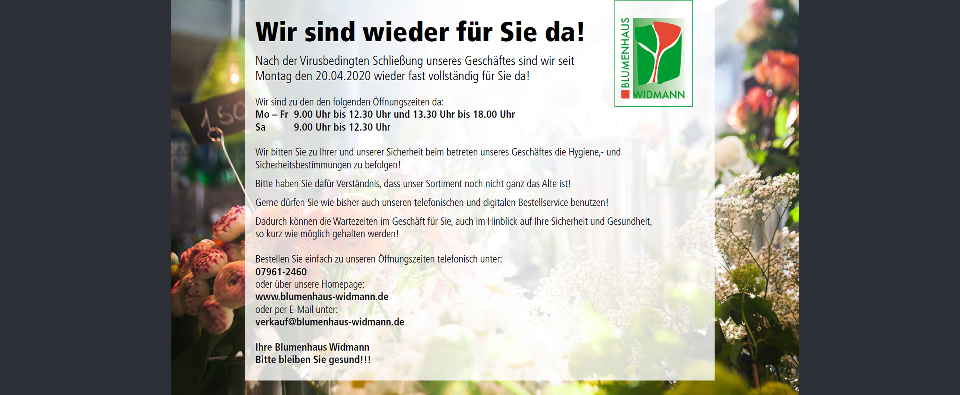 Blumenhaus Widmann Ihr Fachmann für moderne Floristik und Gartenpflege